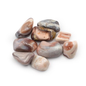 9x M Tumble Stones - Pink Banded Agate