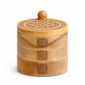 Celtic Carved 3 Tier Revolving Box
