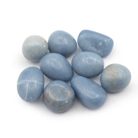 9x L Tumble Stones -  Angelite