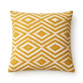 2x Lux Comfort Cushion Cover - Mustard Diamonds - 45x45cm
