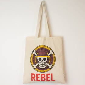 10x Iconic Basic Tote Bag - REBEL- (40x36cm) - Natural 4oz