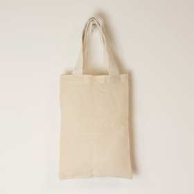 50x Iconic Mini Gift Tote Bag - Unprinted- (25x18cm) - Natural 4oz (pack 100)