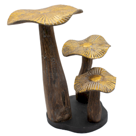 Golden Mushroom Art - Natural - Lrg (32x25cm)