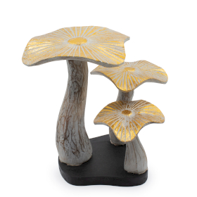 Golden Mushroom Art - Whitewash - Med  (25x25cm)