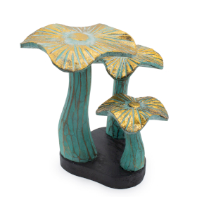 Golden Mushroom Art - Greenwash - Small (20x17cm)