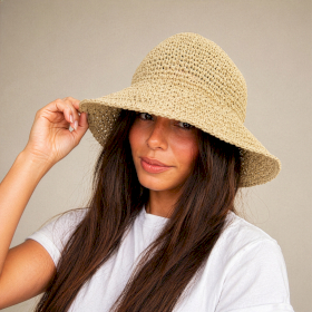 Classic Floppy Straw Hat - Natural Beige