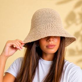 Coloured Floppy Straw Hat - Rose Blush