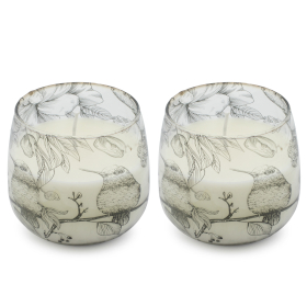 2x Drawn by Flame - Glass Jar Candles - Medium