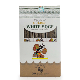 12x 30g Golden White Sage Smudging Resin Sticks (6s)