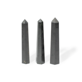 3x Gemstone Six Face Obelisk Points approx 11cm - Black Tourmaline