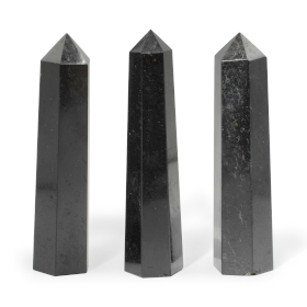 3x Gemstone Six Face Obelisk Points approx 17cm - Black Tourmaline