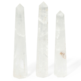3x Gemstone Six Face Obelisk Points approx 17cm - Rock Crystal
