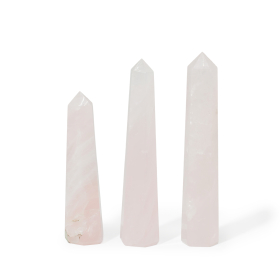 3x Gemstone Six Face Obelisk Points approx 11cm  - Rose Quartz