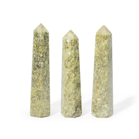3x Gemstone Six Face Obelisk Points approx 11cm  - Epidote