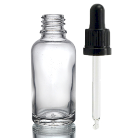 110x 30ml Clear Glass Dropper Bottle with Clear Pipette