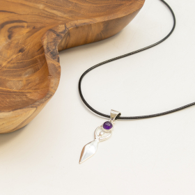 Devotional Pendant - Silver Plated (45cm Cord)- Goddess Amethyst