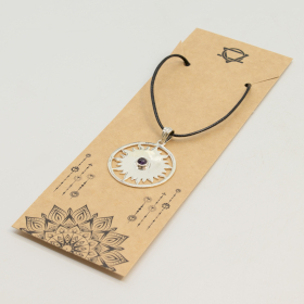 Devotional Pendant - Silver Plated (45cm Cord)- Sun Worship Amethyst