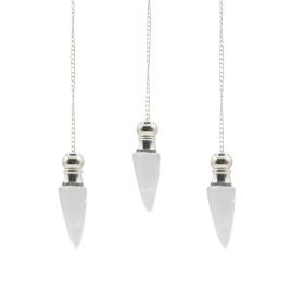 3x Secret Cavity Discovery of Truth Pendulum - Clear Quartz - Silver Plated