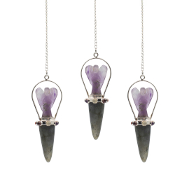 3x Veilwalker - Two Piece Angel Pendulum - Chakra Band - Labradorite & Amethyst