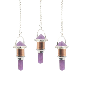 3x The Violet Engine- Combo Piece Copper Pendulum -  Amethyst