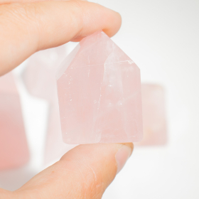 Bulk Gemstone Points approx 5cm (0.4KG) - Indian Rose Quartz (approx 8 pieces)