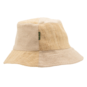3x Patched Hemp & Cotton Boho Festival Hat - Natural