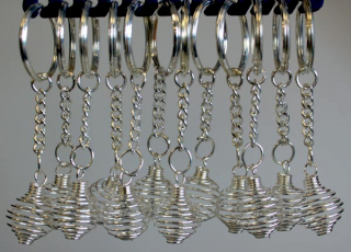 12x Spiral Cage Key-rings (pack 12)