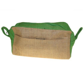 6x Jute Toiletry Bag - Natural & Green