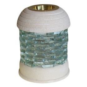 Stone Oil Burner - Round Glass Brick