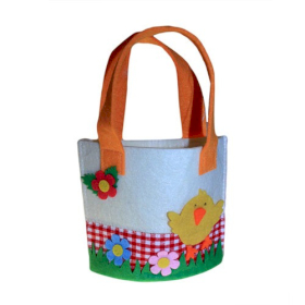 3x Spring Felt Gift Bags - Small Chick Asst