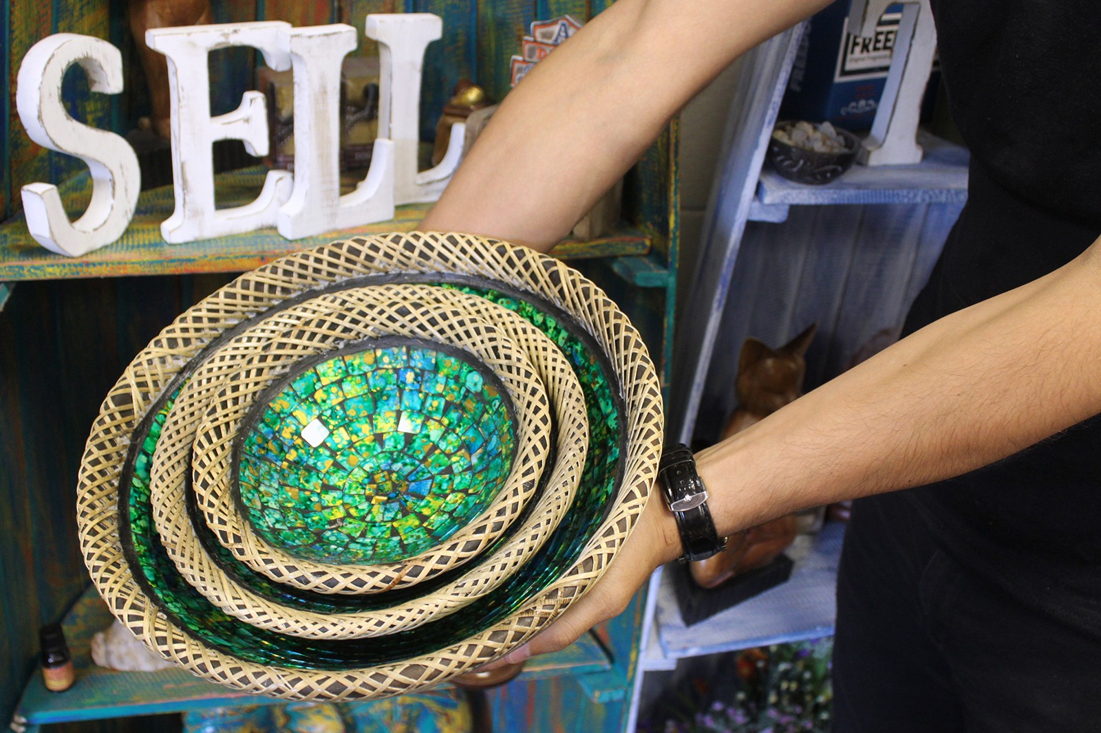Wholesale Rattan Mosaic bowl