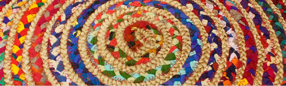 round jute and recycled cotton rugs wholesale