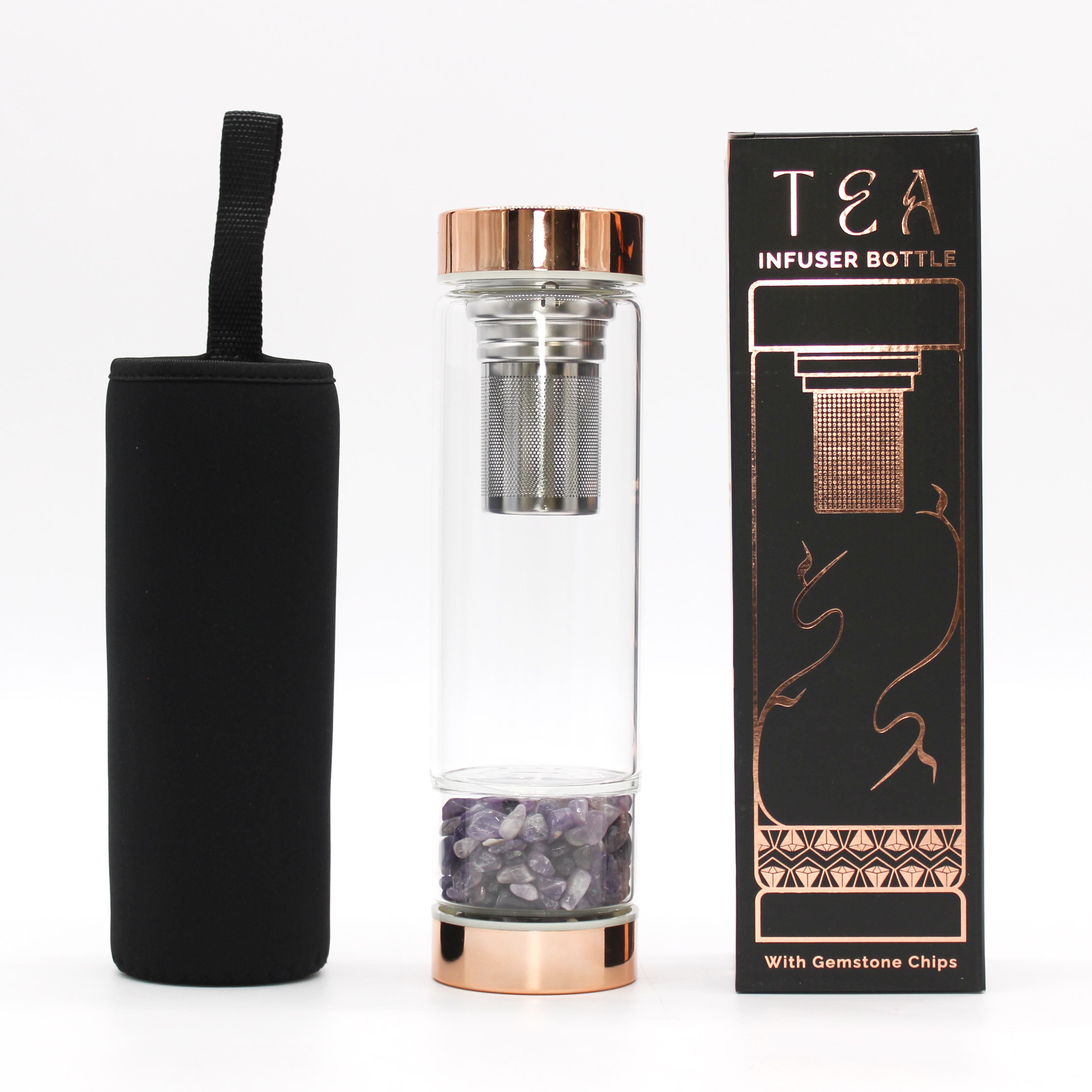 Wholesale Crystal Glass Tea Infuser Bottle 