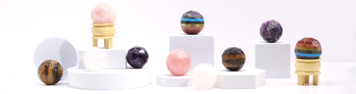 Wholesale Gemstone Faceted Healing Balls & Stand