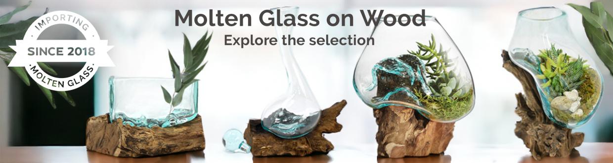 Wholeslae Molten Glass on Wood Collection