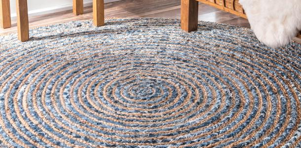 Wholesale Round Jute and Recycled Cotton Rugs
