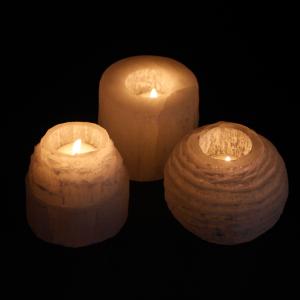 Selenite Candle Holders