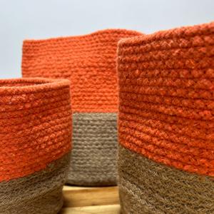Cotton Rope Baskets - Orange
