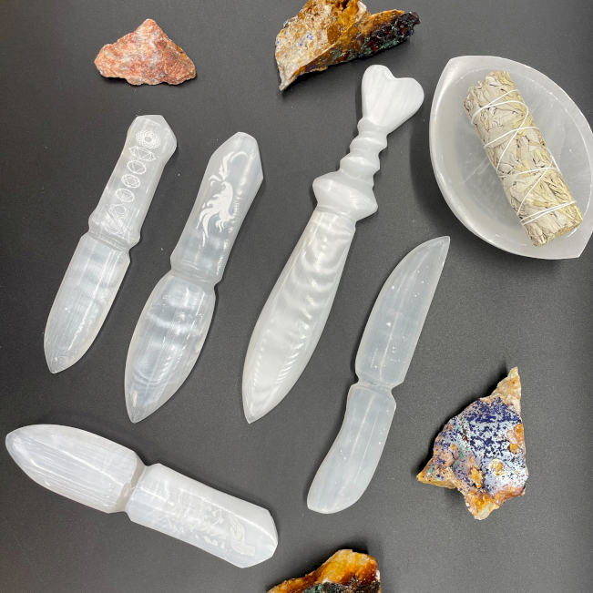 Selenite Ceremonial Knives