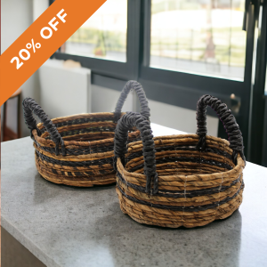 Banana Leaf & Seagrass Square Baskets