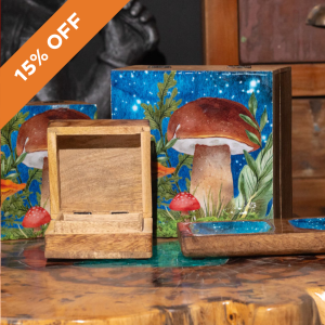 Enamelled Boxes and Trays with Mushroom Design