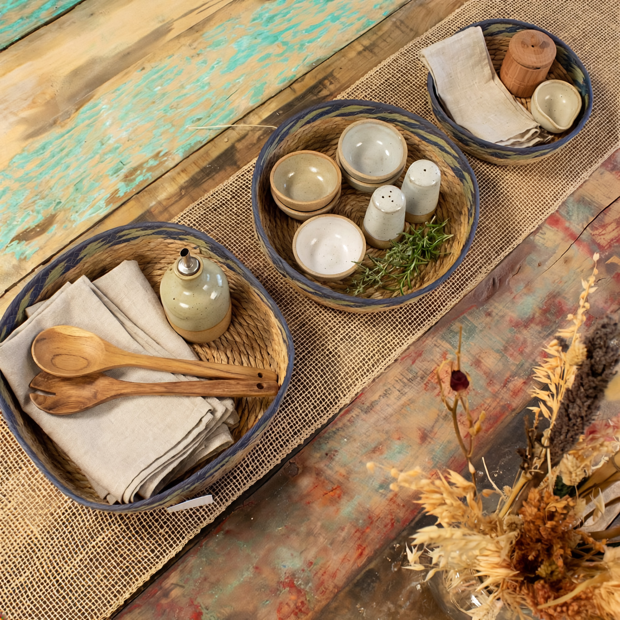 Banana Leaf & Seagrass Square Basket