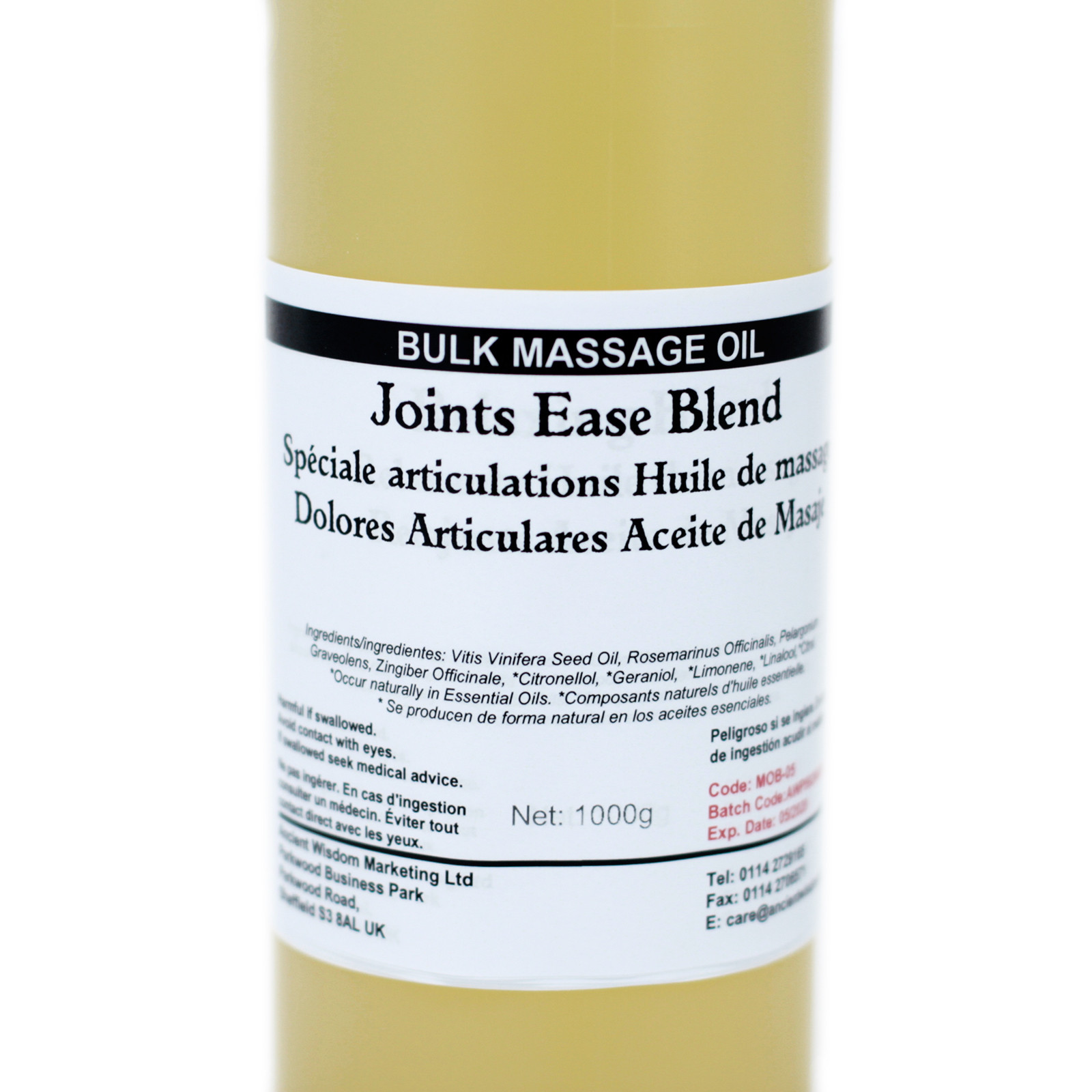 Wholesale Joints Ease 1Kg Massage Oil Ancient Wisdom Giftware Supplier