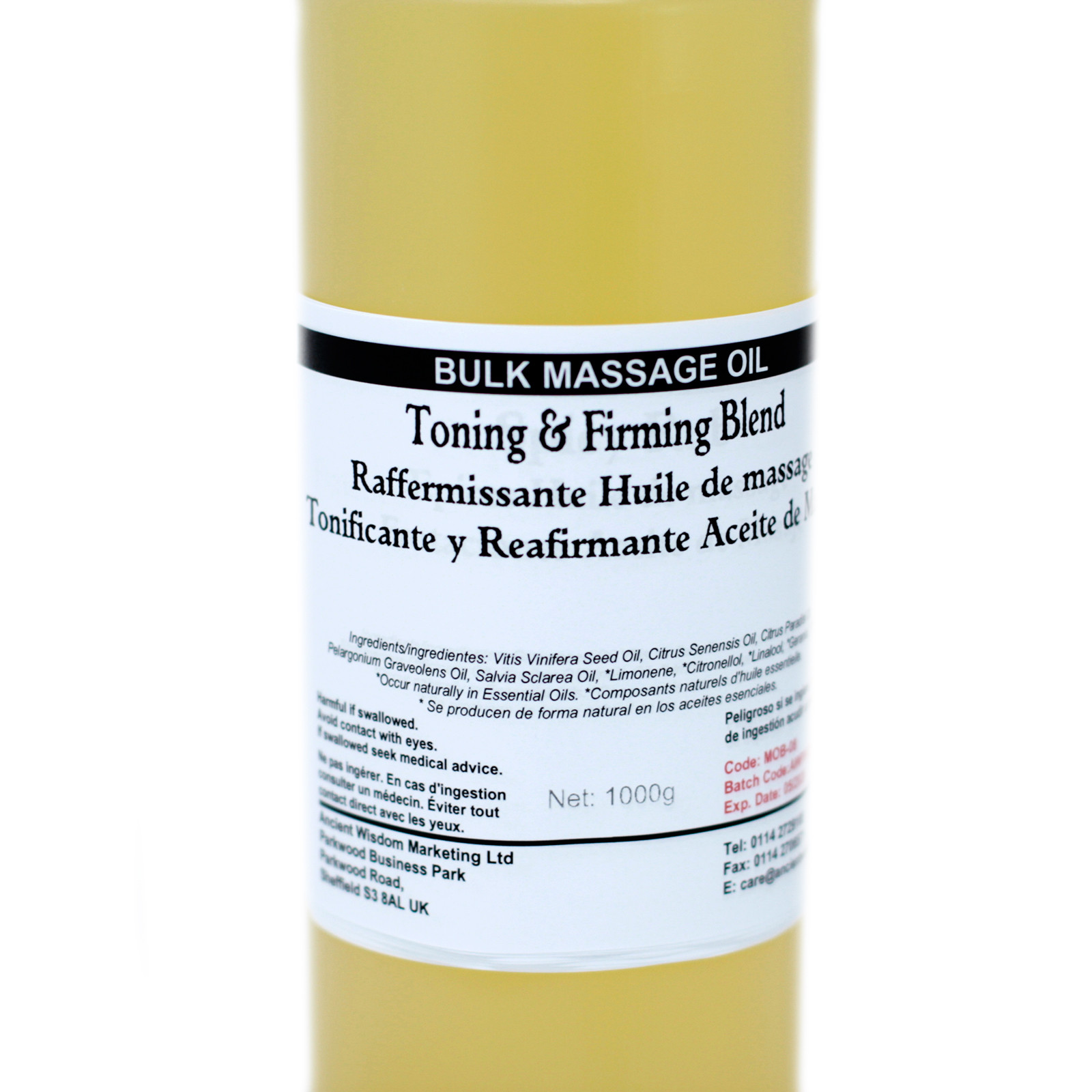 Wholesale Toning and Firming 1Kg Massage Oil Ancient Wisdom Giftware