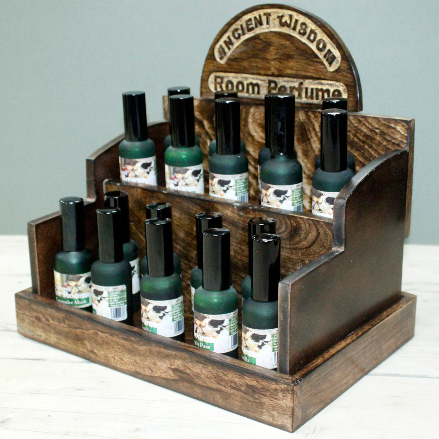 Wholesale Room Perfume Display Stand Mango Wood Ancient Wisdom Giftware