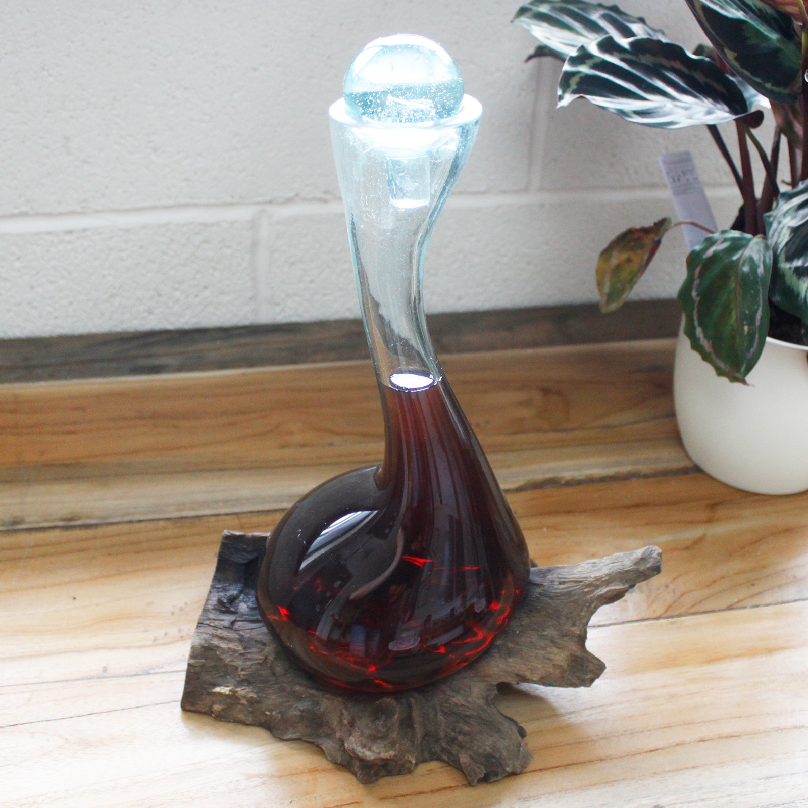 Wine Decanter no Lid GV-CDCN - Bali Glass on Wood Handicraft