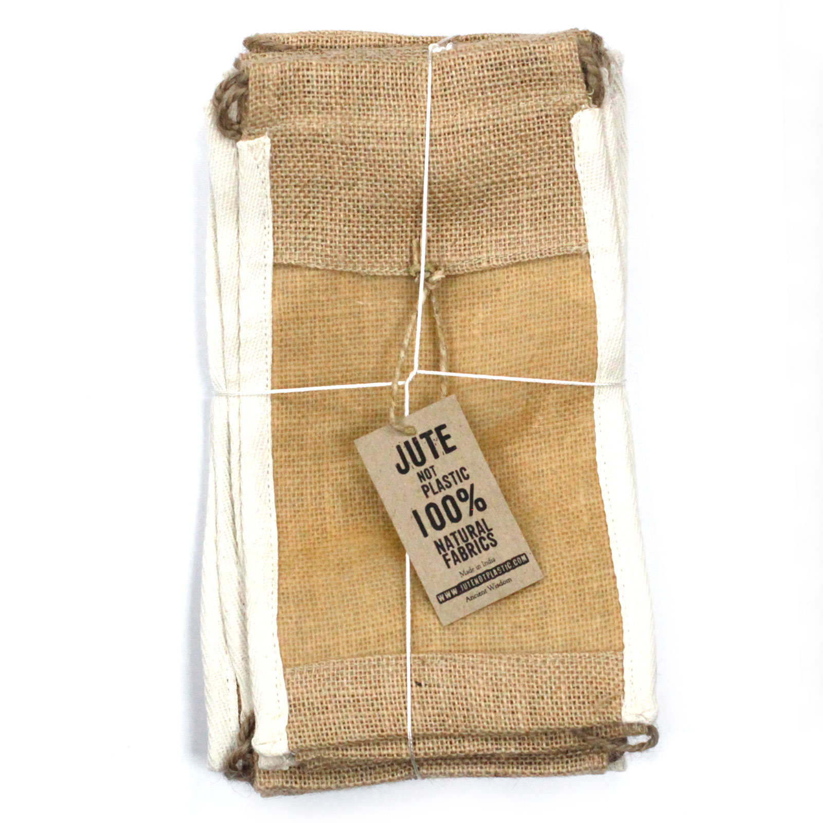 Wholesale Lrg Washed Jute Pouch 26x15cm Ancient Wisdom Giftware