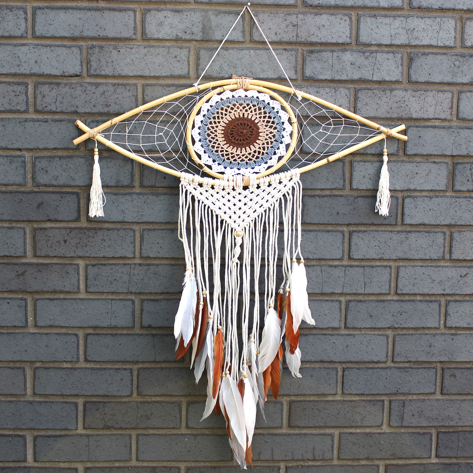 The Macrame Corridor Hand Knitted Evil Eye Dream Catcher Price in India -  Buy The Macrame Corridor Hand Knitted Evil Eye Dream Catcher online at