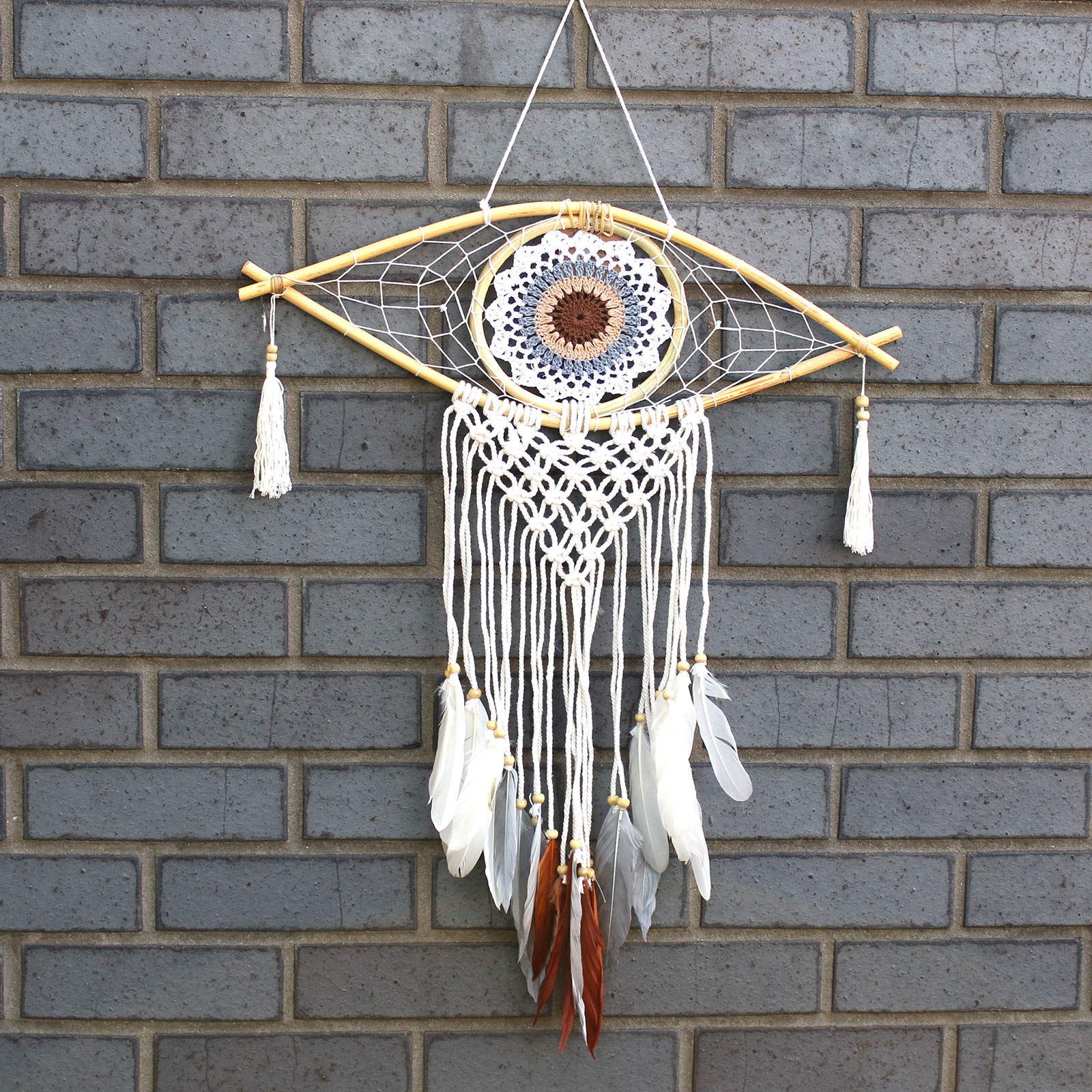 The Macrame Corridor Hand Knitted Evil Eye Dream Catcher Price in India -  Buy The Macrame Corridor Hand Knitted Evil Eye Dream Catcher online at