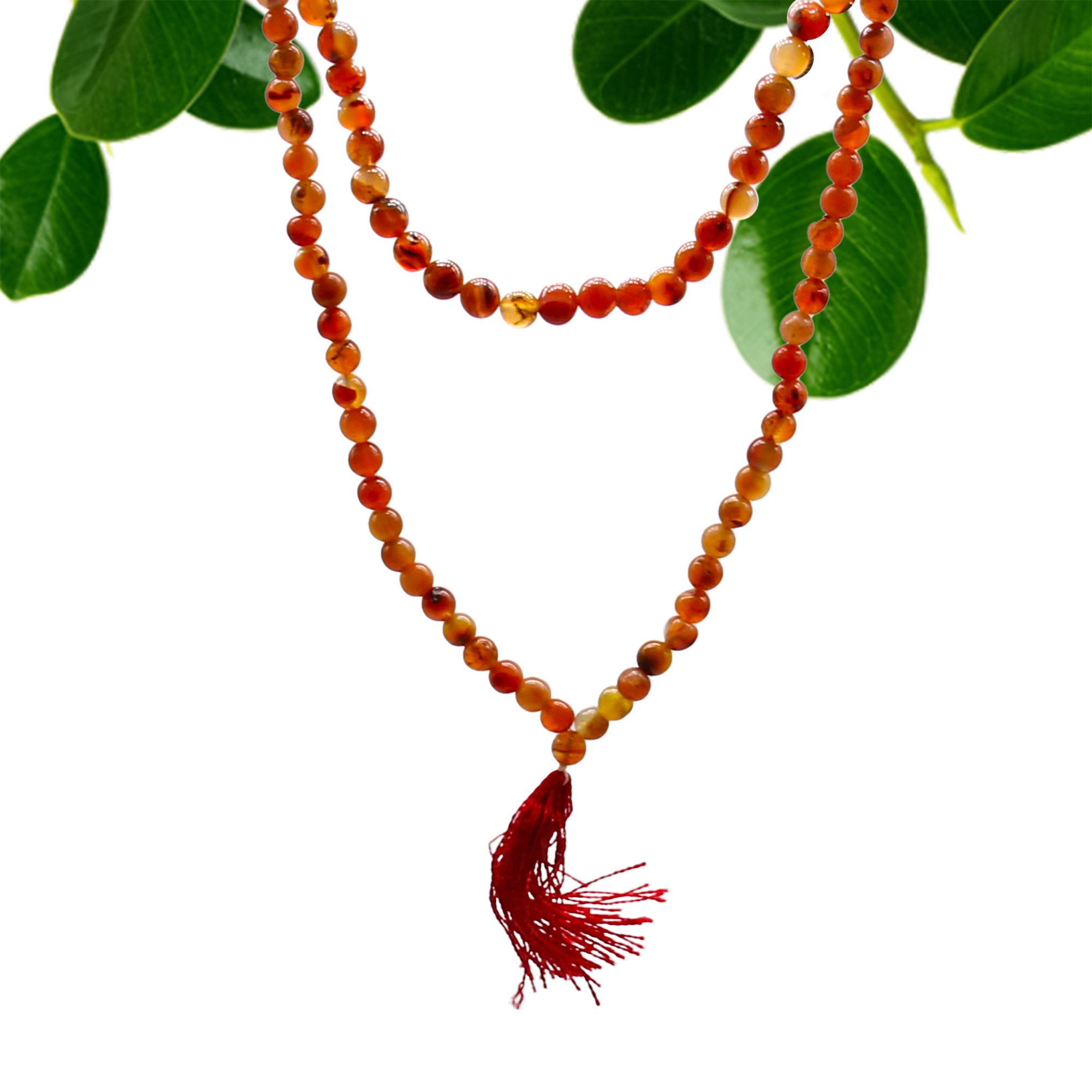 Carnelian Mala (108 Beads on Knotted Thread) – Small Beads - The Amma Store